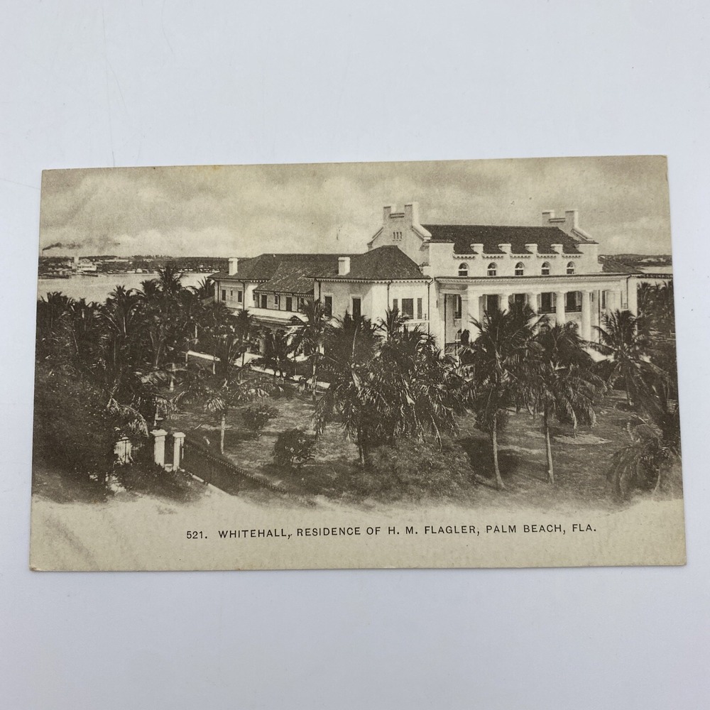 Vintage Palm Beach Florida Postcard Whitehall‎ Residence Of M H Flagler Unposted